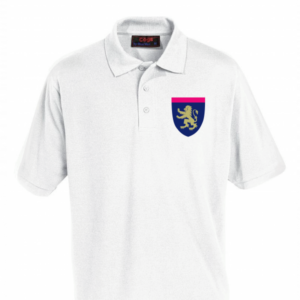 Boys School Uniform White Polo Shirt with Badge