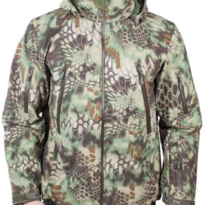 Defense Hooded Softshell Camouflage Forest Printed Jacket