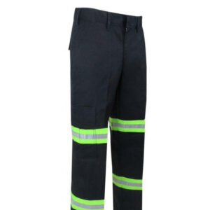 Men's Navy Cargo Flap Pocket Reflective Taped Workwear Trouser