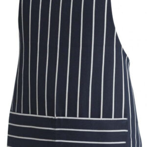 Unisex Chef Butcher Tapered Striped Black Apron